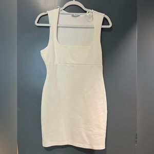 gorgeous white square neck mini dress